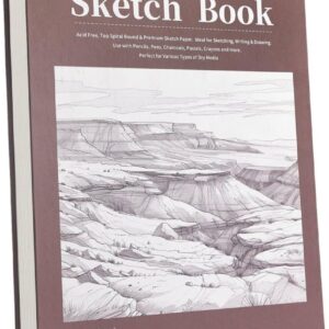 Crehatos 9" x 12" Sketch Book, Top Spiral Bound Sketch Pad